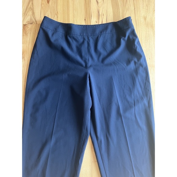 Talbots Navy Blue Ankle Dress Pants Trousers High Rise Sz 14‎ Stretch Side Zip - Picture 3 of 7